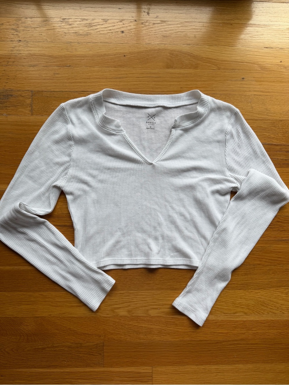 PacSun Basics White Waffle Knit Long Sleeve Henley Top – Size Medium